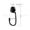 Gancho de Corda Estilo Camping Outdoor 75mm Gancho de Corda Elástica Revestido de Borracha Plástico Preto Gancho de Amarração de Carga e Bagagem