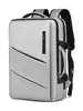 Mochila de Negocios para Laptop de Gran Capacidad, Cuero Recubierto Resistente al Agua, Mochila de Viaje Multibolsillos para Hombres y Mujeres