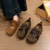 Sapatos Birkenstock grossos e feios-fofos com dedão para mulheres, novos sapatos derby versáteis de outono de 2026, mocassins casuais com cadarço