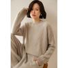 Suéter Feminino de Cashmere Gola Redonda Outono e Inverno Pulôver Torcido Engrossado Camisa Base Solta de Manga Longa Estilo Preguiçoso