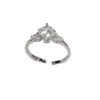 Anillo abierto de circón versátil de moda exquisita coreana y japonesa para mujer, elegante, lujo ligero, simple, de alta gama, anillo súper brillante para el dedo índice al por mayor
