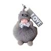 Pingente de Bola de Pelo de Raposa Real Boneca Dormindo Pingente de Pelúcia Acessórios para Bolsa Pingente Criativo de Chaveiro de Carro para Mulheres
