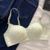 Ropa interior japonesa sin marcas para mujer, sujetador de una pieza con escote fruncido y grande, anticaída, de una pieza, para niñas