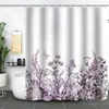 Cortina de Banheiro Verde Floresta de Plantas Amazon Cortina de Chuveiro Impermeável à Prova de Mofo Impressão Digital 3D Floresta de Flores Cortina de Banho Divisória Sem Furos