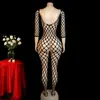 Comercio Electrónico Transfronterizo Estilo Europeo y Americano Body Sexy de Malla de Pescado Body Sexy de Malla Grande Hueco Transparente Medias de Cuerpo Completo