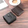 Cartera de Hombre Amazon Patrón Creativo Gran Capacidad Cuero de Vaca Imitación Cera de Aceite Cabeza de Cocodrilo Prensada Cartera Corta con Cremallera