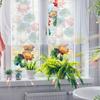 Xc9064 Decoración de Vidrio para Baño Hoja de Loto Colorida Láser Adsorción Electrostática Pegatina para Ventana Exportación Venta al por Mayor Sin Pegamento