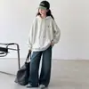 Sudadera con capucha informal de estilo coreano para niñas, nueva colección de otoño 2026, moderna y de ajuste relajado, top tipo jersey holgado