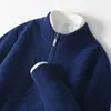 Suéter de lana gruesa para hombre, jersey de cuello alto medio jacquard, informal, holgado, de punto, cálido, para otoño e invierno