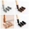 Fundas de punto para patas de silla, almohadillas de tela para pies, engrosadas, silenciosas, anti-ruido, para dormitorio, mesa de comedor, taburete, tipo universal