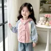 Chaqueta para Niña Primavera Otoño 2026 Nueva Dulce Elegante Bloque de Color Con Capucha Top Versátil Cortavientos Moderno