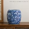 Jarrón de Porcelana Azul y Blanco de Shumen Decoración de Cerámica Vintage Flores Flores Secas Mesa de Comedor Oficina Hogar Sala de Estar Adornos Artículos para Flores