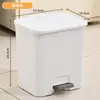 Lixeira acionada por pedal com prensa manual, uso duplo para banheiro doméstico, grande capacidade, design de tampa basculante, adequada para cozinha, vaso sanitário e sala de estar, lixeira com tampa