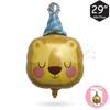 Sombrero de Cumpleaños de Cartón Cabeza de Animal Cabeza de León Cabeza de Jirafa Decoración para Fiesta de Cumpleaños Infantil Globo de Película de Aluminio