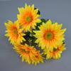 Ramo de flores artificiales de girasol de 7 tenedores con mango, directo de fábrica, para estudio, arreglo floral falso, venta al por mayor