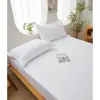 Sábana bajera impermeable de una sola capa de color sólido ajustada, sábana bajera de algodón lavable anti-manchas de una sola pieza, fabricante de sábana bajera ajustada de cobertura total amigable con la piel