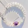 Pulsera de Pulsera de Diseño Vintage Guofeng de 6 mm Blanca de Arce Cristal Blanco Amatista