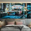 Personalidad Cyberpunk Marca de Moda Tela Colgante Estilo ins Tela de Fondo Pared de Fondo para Habitación Fresca Tapiz de Transformación de Dormitorio Lienzo