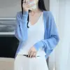 2026 Verano Nuevo Estilo Cárdigan Malla Camisa de Aire Acondicionado para Mujer Mangas Murciélago Chal Abrigo Cárdigan Top de Punto Fino