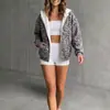 Sudadera con capucha y cremallera de estampado de leopardo 2026 transfronteriza, cárdigan casual de manga larga de corte holgado, moda femenina europea y americana
