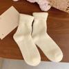 Calcetines de Terciopelo Australiano de Color Sólido para Niños Otoño e Invierno con Forro Polar Gruesos Cálidos para Dormir Calcetines de Luna Felpa Apilada Invierno Calcetines de Tubo Medio