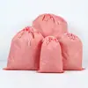 Bolsa de Almacenamiento de Viaje Impermeable de Nailon Portátil Bolsa con Cordón Organizador de Calcetines Ropa Ropa Bolsa de Tela para Salida Sub-empaque