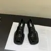 Zapatos Casuales Loafers Estilo Británico Retro Color Sólido Charol Punta Cuadrada Suela Gruesa para Estudiantes Femeninas