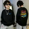 Camiseta de manga larga 100% algodón para niños, nuevo estilo primavera/otoño, diseño de caricatura elegante, top casual versátil de cuello redondo para niños mayores