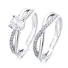 Anillos de Pareja Mobius, Diseño de Nicho con Líneas Cruzadas, Anillos a Juego Abiertos, Anillos de Dedo Apilables de Lujo Ligero, Venta al por Mayor de Joyería