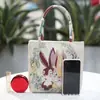 Bolso de Mano Estilo Étnico Bolsa de Liberación de Arena de una Sola Capa Fresco Casual Bordado con Hilo Dorado de Doble Cara Mini Bolsa de Tela Bolsa Hanfu
