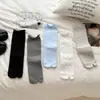 Calcetines Anti-Pilling para Mujer de Primavera y Otoño, Calcetines de Algodón Puro con Lunares y Dedos Separados para Mujer, Calcetines de Media Pantorrilla sin Costuras con Volantes, Calcetines Japoneses Adelgazantes de Dos Dedos