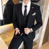 Chaqueta de Traje Casual para Hombre 2025 Primavera y Otoño Estilo Coreano Manga Larga Moda Urbano Traje de Tres Piezas Pantalón de Traje Traje