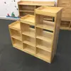 Gabinete combinado de juguete de pino alcanfor para jardín de infantes, muebles para niños, estantería de madera maciza, estantería de dibujos animados, casillero multifuncional