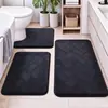 Juego de Dos Piezas con Relieve al por Mayor Color Sólido Tapete de Piso Tapete para Pies Juego de Dos Piezas para Inodoro Alfombra Absorbente de Agua Antideslizante para Baño Tapete de Baño