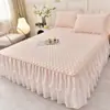 Juego de Tres Piezas Falda de Cama Estilo Princesa de Látex Mate Verano 2026 Nuevo Colcha de Encaje de Verano Sábana con Borde de Falda