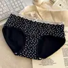 Roupa Íntima 100% Algodão Feminina Cintura Média Estilo Japonês Doce Floral Algodão 10A Antibacteriana Gancho Estendido Respirável Calcinha de Menina