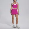 Nuevo conjunto de yoga a colorblock transfronterizo con tacto nude, casual y versátil, acanalado, de cintura alta, para ejercicio al aire libre, conjunto de seis piezas