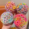 Meninas Vão à Escola com Elásticos de Cabelo, Elásticos Infantis 2025 Elásticos de Cabelo para Bebês, Alta Elasticidade para Meninas, Sem Danos ao Cabelo, Tiaras Coloridas