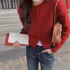 Jaqueta Suéter Retrô de Torção Curta para Mulheres na Primavera e Outono com Estilo Preppy Cardigan de Tricô Cor Sólida Top para Pessoas Baixas