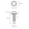 Parafuso de cauda de broca hexagonal externo de aço inoxidável 410 Huashi Parafuso de cauda de andorinha autoperfurante com adesivo M4.2M4.8-M6.3