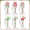 Colgante de bastón de caramelo de Navidad, decoración a rayas rojas, blancas y verdes, adorno creativo de regalo navideño para ventas transfronterizas