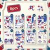 Pegatinas del Día de la Independencia de 2024, pegatinas creativas de avión, collage personalizado, decoración de cuentas de mano, juguetes para niños