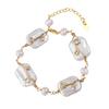 Pulseira de Pérolas de Água Doce Barroca para Mulheres, Pulseira Enrolada com Fio Banhado a Ouro 14K, Joias de Moda Estilo Europeu e Americano Fabricante Atacado