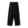 Calça de Algodão Larga para Mulheres, Novo Estilo Primavera e Outono, Versátil, Emagrecimento, Calça Casual Elegante com Toque de Linho e Caimento