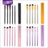 Nuevo set de brochas de maquillaje de ojos portátiles con mango de madera, pelo de pony, sombra de ojos, fibra de lana, barril de aluminio, herramientas de belleza