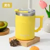 Aço Inoxidável 304 Copo Prático para Escritório Copo de Café com Tampa Alça Copo de Água Garrafa para Beber Diretamente com Canudo Presente Transfronteiriço