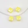 Ding Yi Lua Fria coloridas quadradas galvanizadas acrílico contas soltas furo reto com furo para passar fio contas diy acessórios para corrente de celular