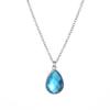 Novo colar quente de comércio exterior moda simples liga Diamante pingente de gota d'água gema diamante corrente clavicular atacado de fábrica