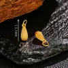 Prata S925 Totalmente Banheada a Ouro Antigo, Acessórios em Formato de Gota d'Água, Estilo Minimalista Fashion DIY, Componentes de Joias Versáteis Finamente Trabalhados