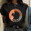 Nueva camiseta de manga corta estilo simple europeo y americano serie Día de la Madre estampado de zorro top camiseta